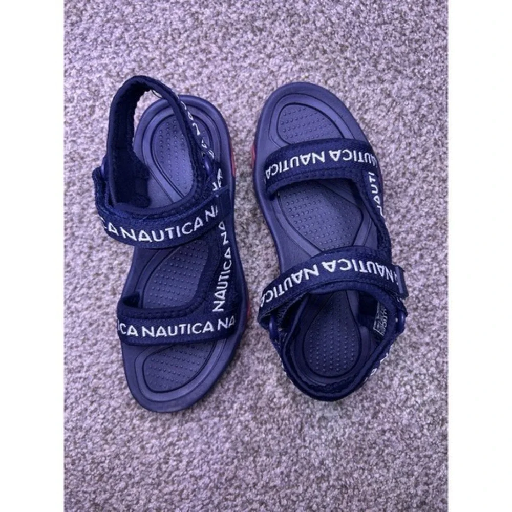 Boys Nautica Strap Sandals SZ Kid 1 Summer Vacation Travel Waterproof Hiking Fit